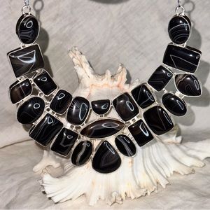 Sale - Botswana Agate gemstone double necklace